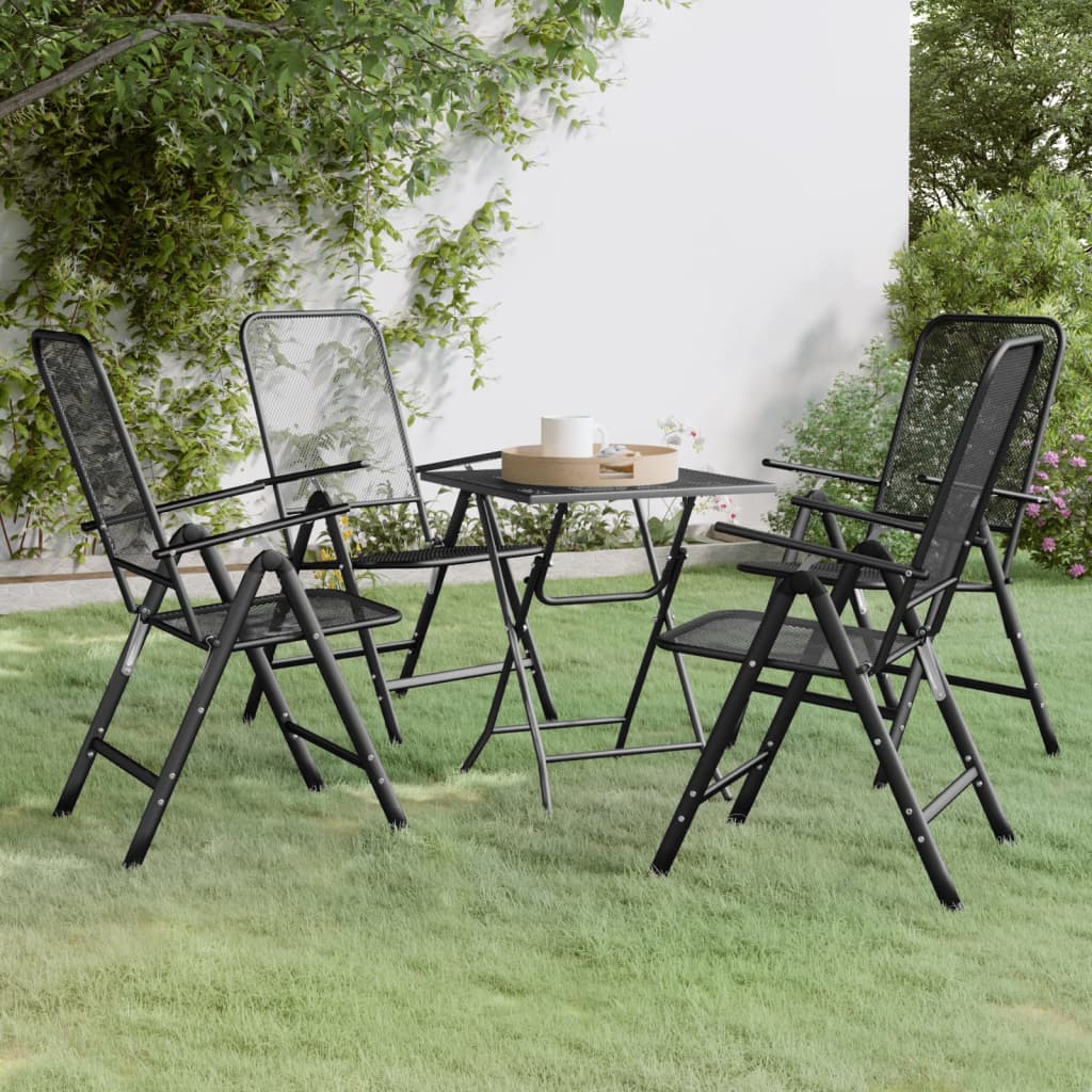 vidaXL Ensemble à manger de jardin 5 pcs Maille Métal Anthracite