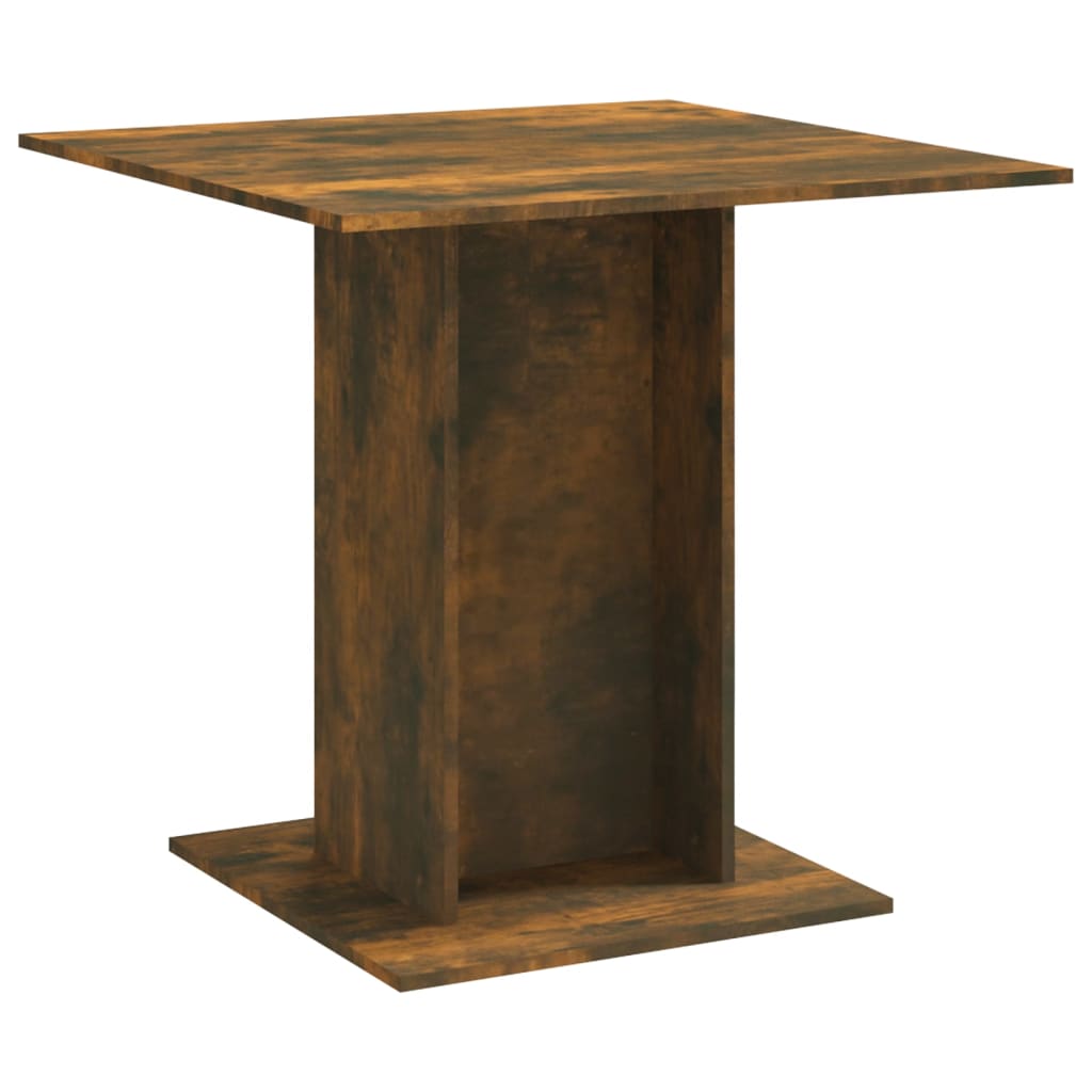 vidaXL Table à dîner Chêne fumé 80x80x75 cm Bois d'ingénierie