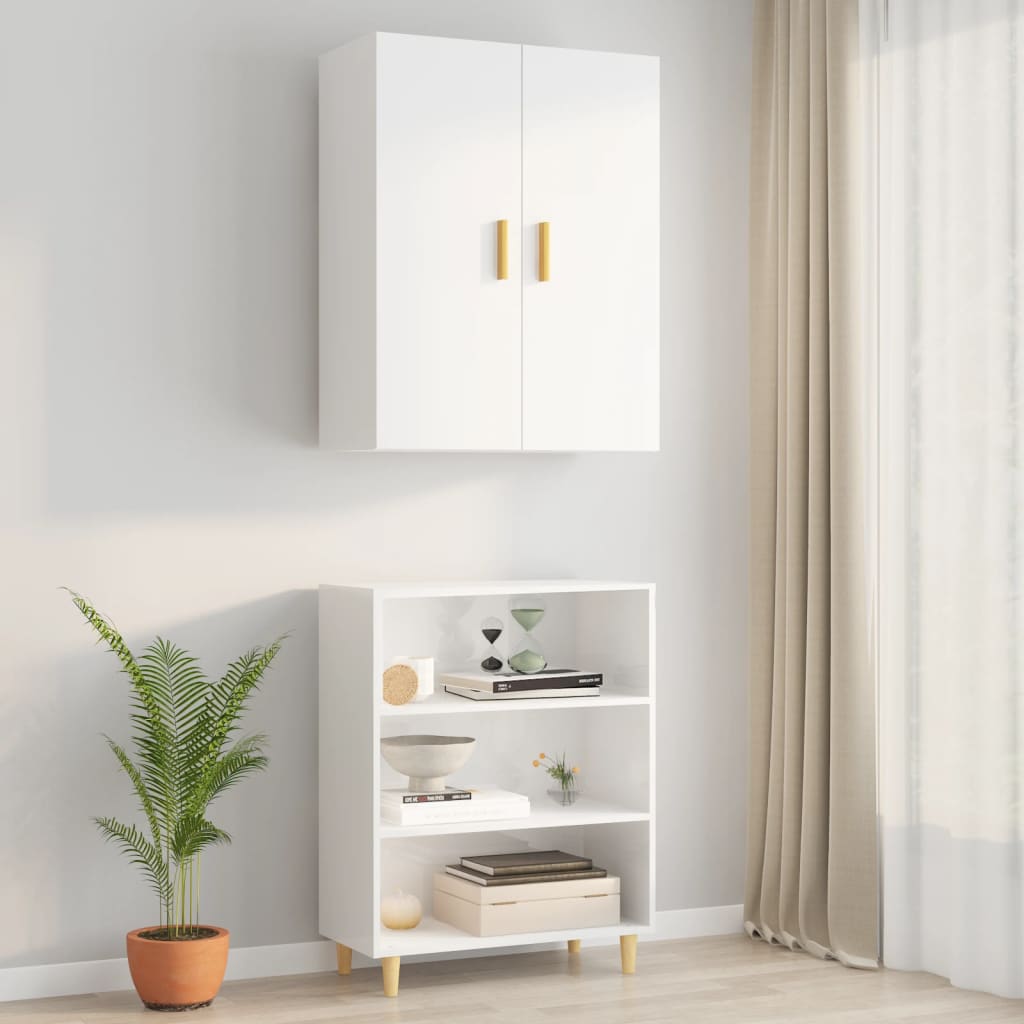 vidaXL Armoire murale suspendue Blanc brillant 69,5x34x90 cm