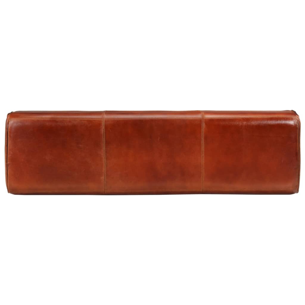 vidaXL Banc de bok de gymnastique marron 110 cm cuir véritable et bois
