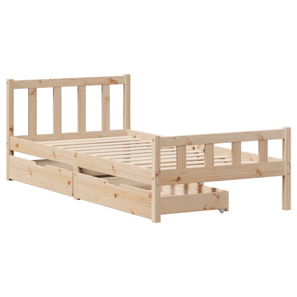 vidaXL Cadre de lit sans matelas 75x190 cm bois de pin massif