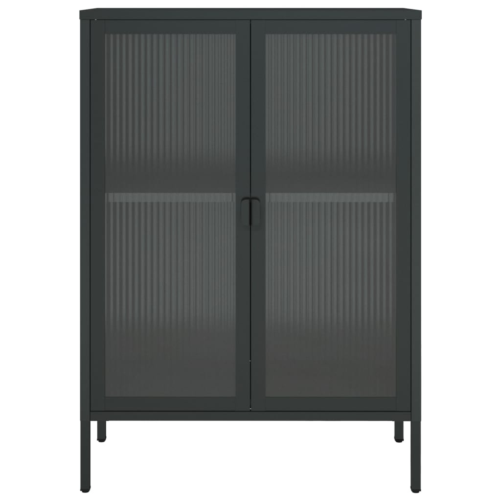 vidaXL Buffet noir 75x35x105 cm verre et acier