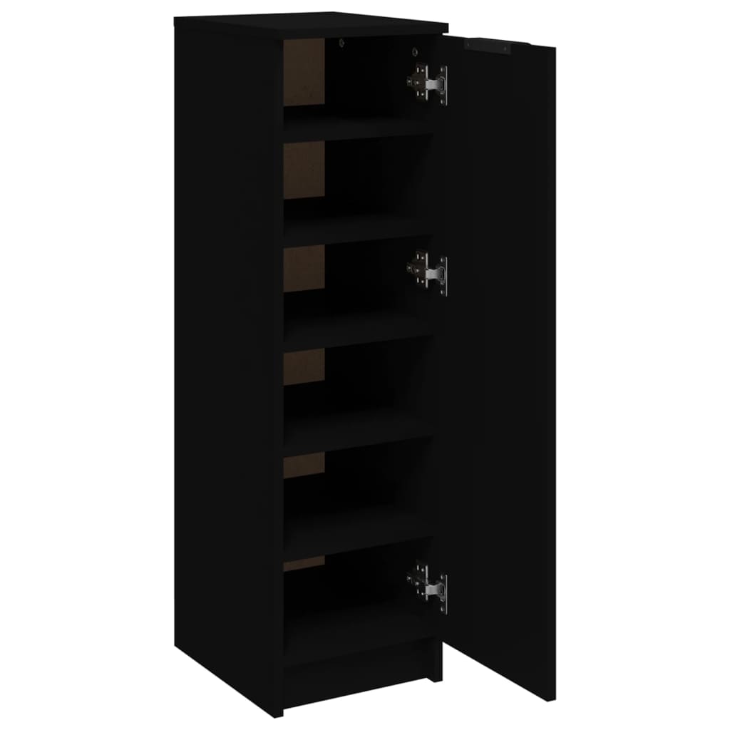 vidaXL Armoire à chaussures noir 30x35x100 cm bois d'ingénierie