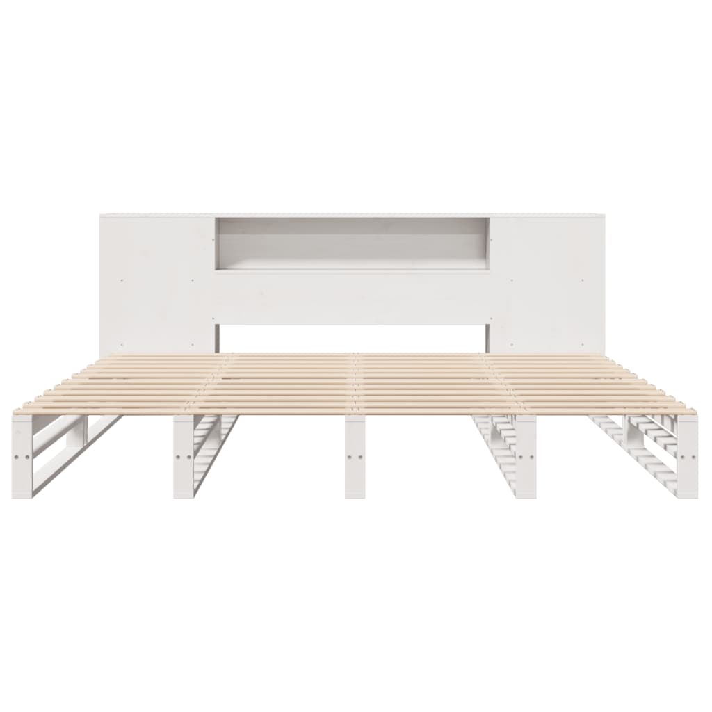 vidaXL Lit bibliothèque sans matelas blanc 180x200 cm bois massif