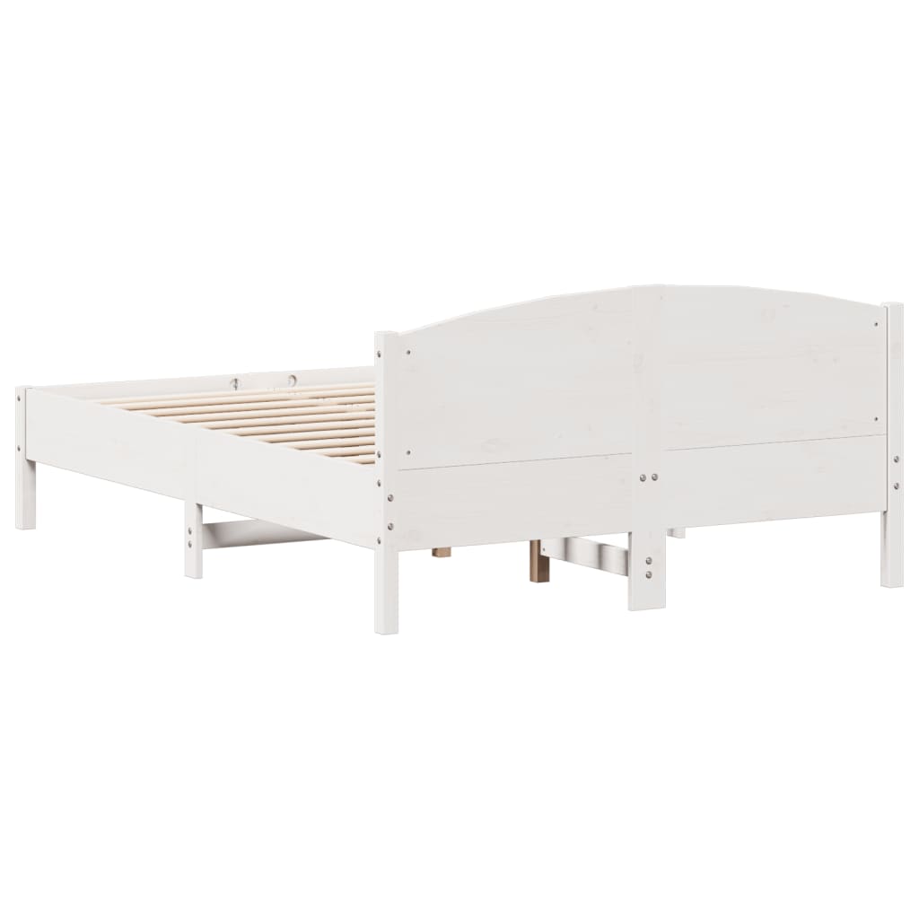 vidaXL Cadre de lit sans matelas blanc 140x190 cm bois de pin massif