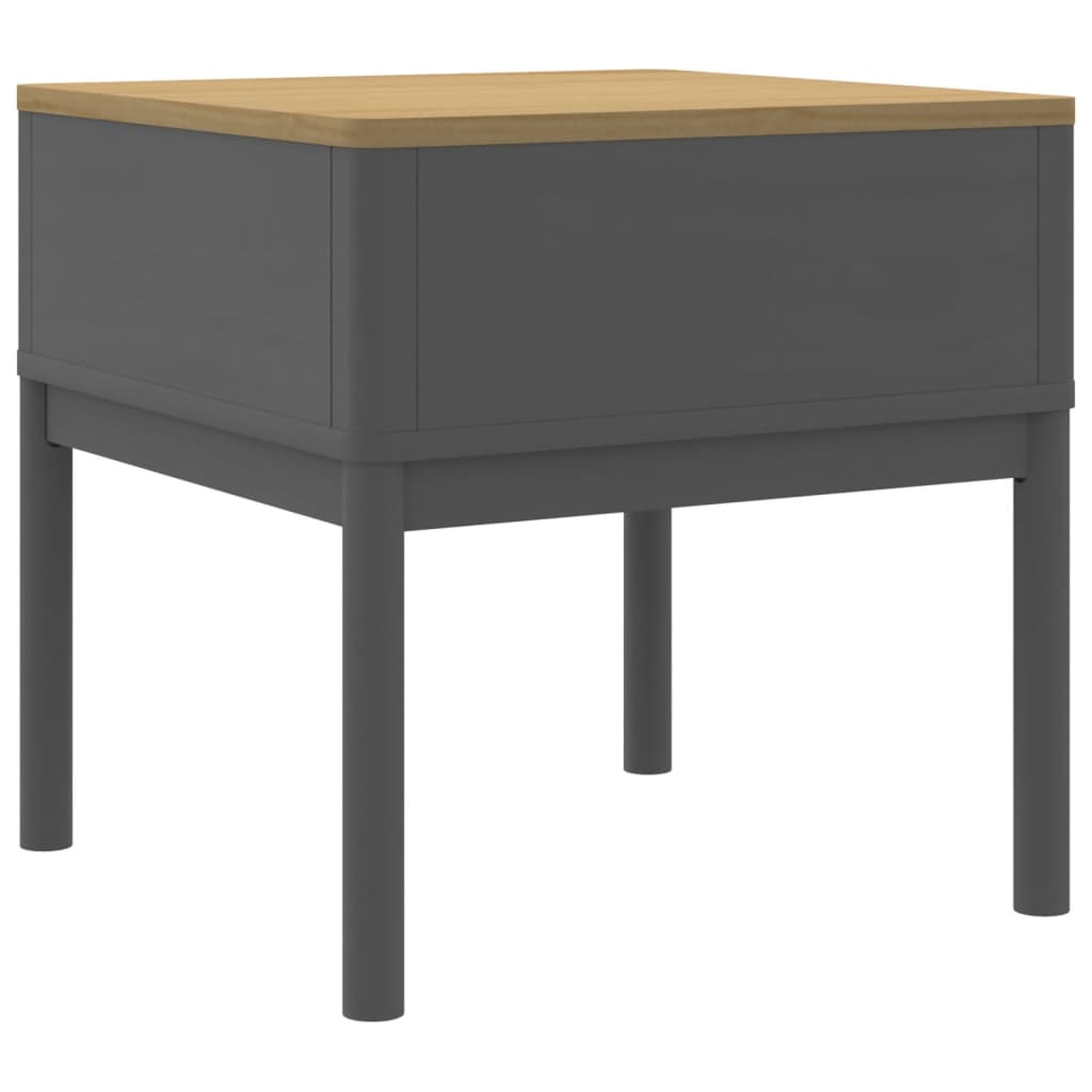 vidaXL Table de chevet FLORO gris 55x55x54 cm bois de pin massif