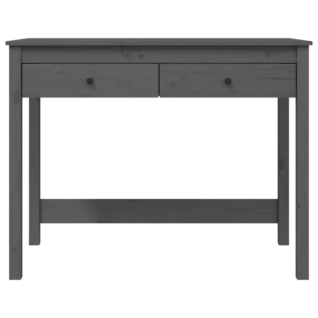 vidaXL Bureau avec tiroirs Gris 100x50x78 cm Bois massif de pin