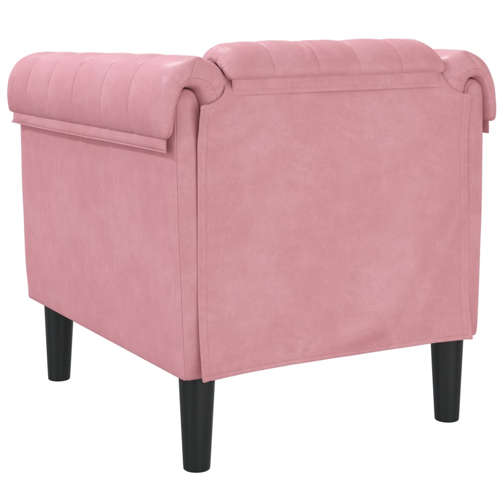 vidaXL Fauteuil rose velours