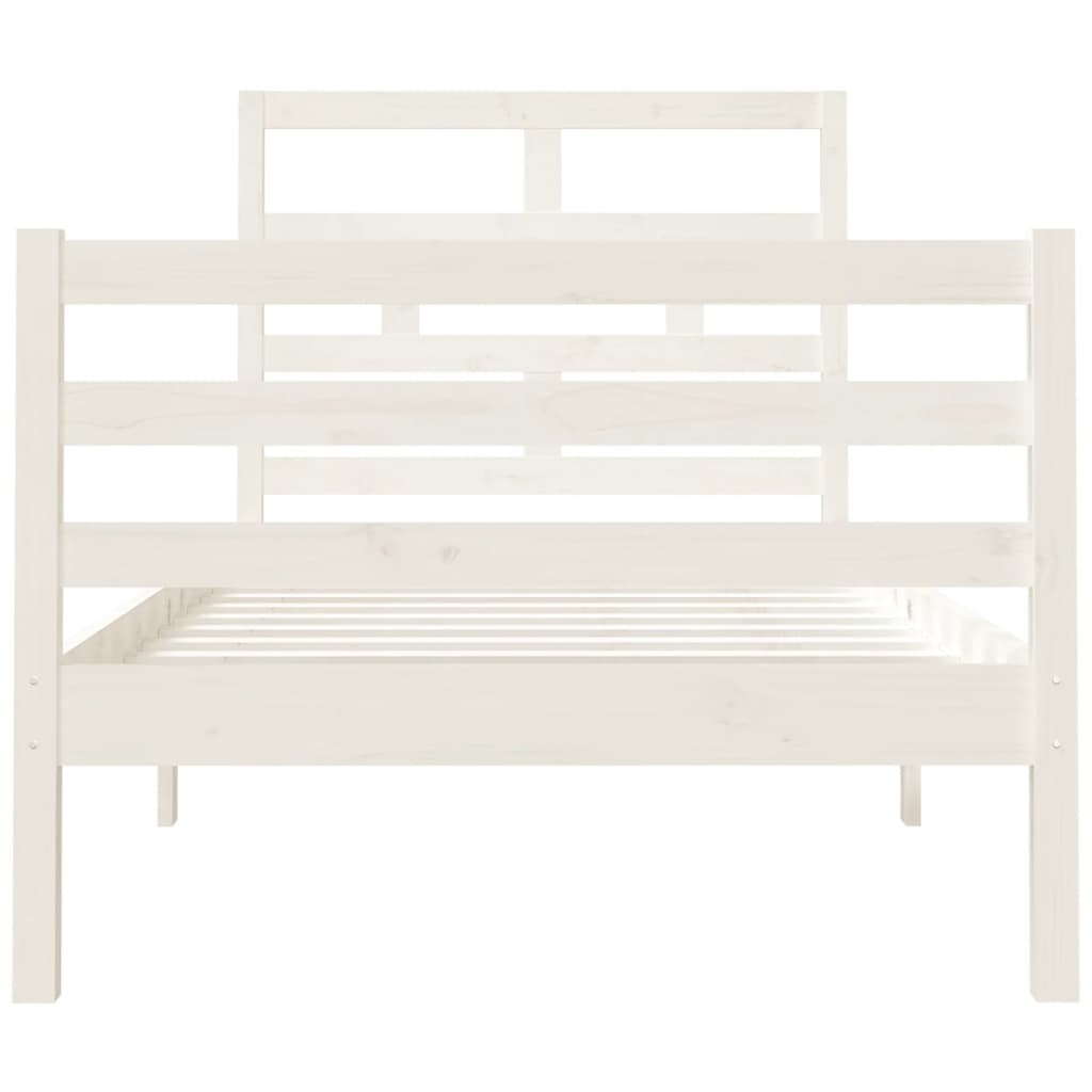 vidaXL Cadre de lit sans matelas blanc 90x190 cm bois massif