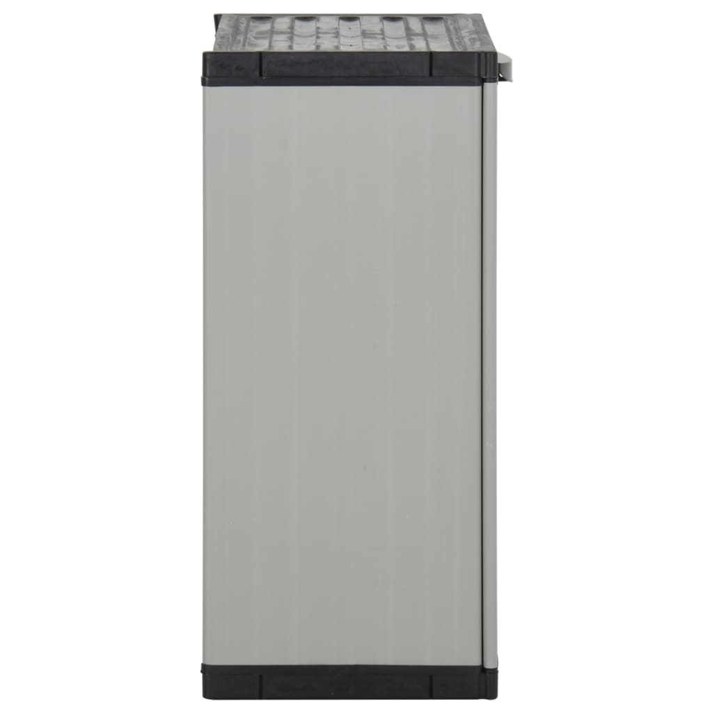 vidaXL Armoire à déchets de jardin Gris et noir 68x40x85 cm PP