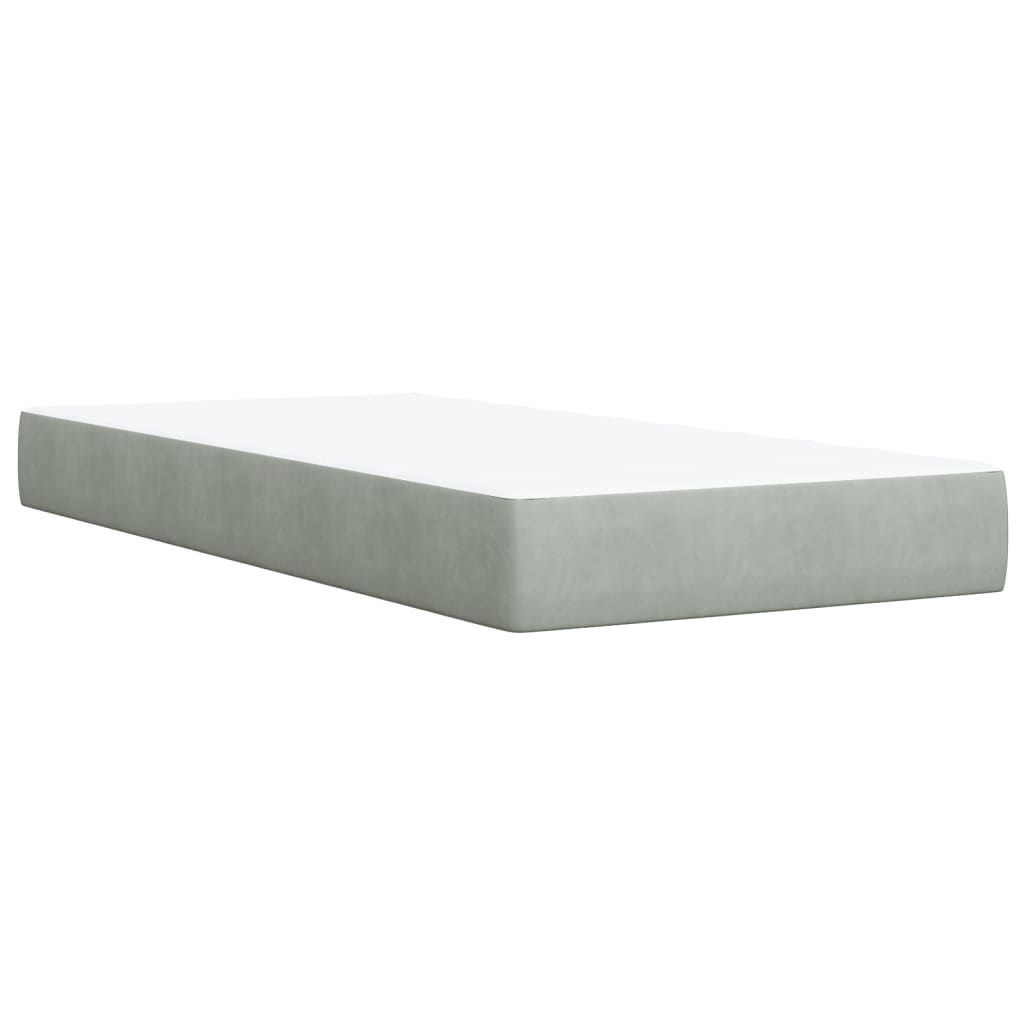 vidaXL Sommier à lattes de lit et matelas Gris clair 90x200 cm Velours