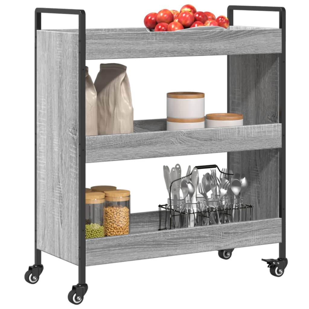 vidaXL Chariot de cuisine sonoma gris 70x30x82 cm bois d'ingénierie