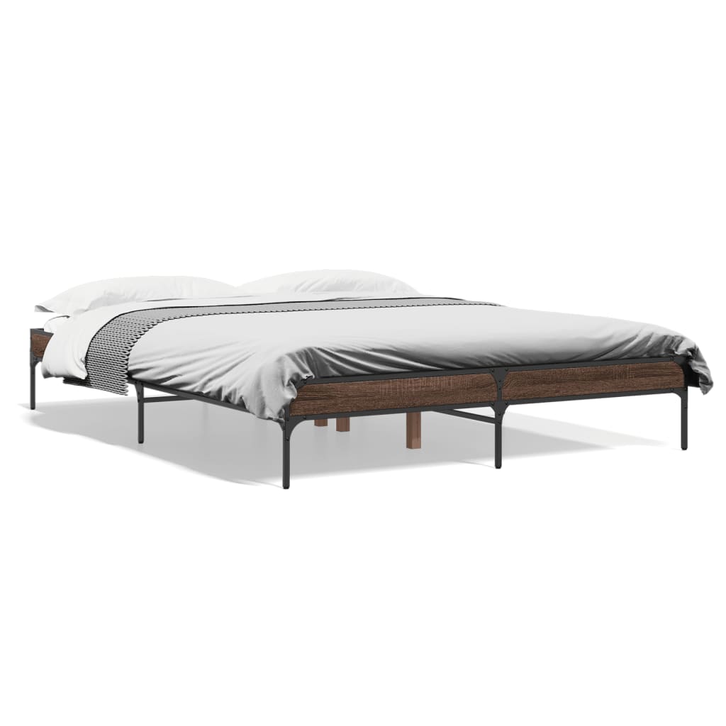 vidaXL Cadre de lit sans matelas chêne marron 140x200 cm