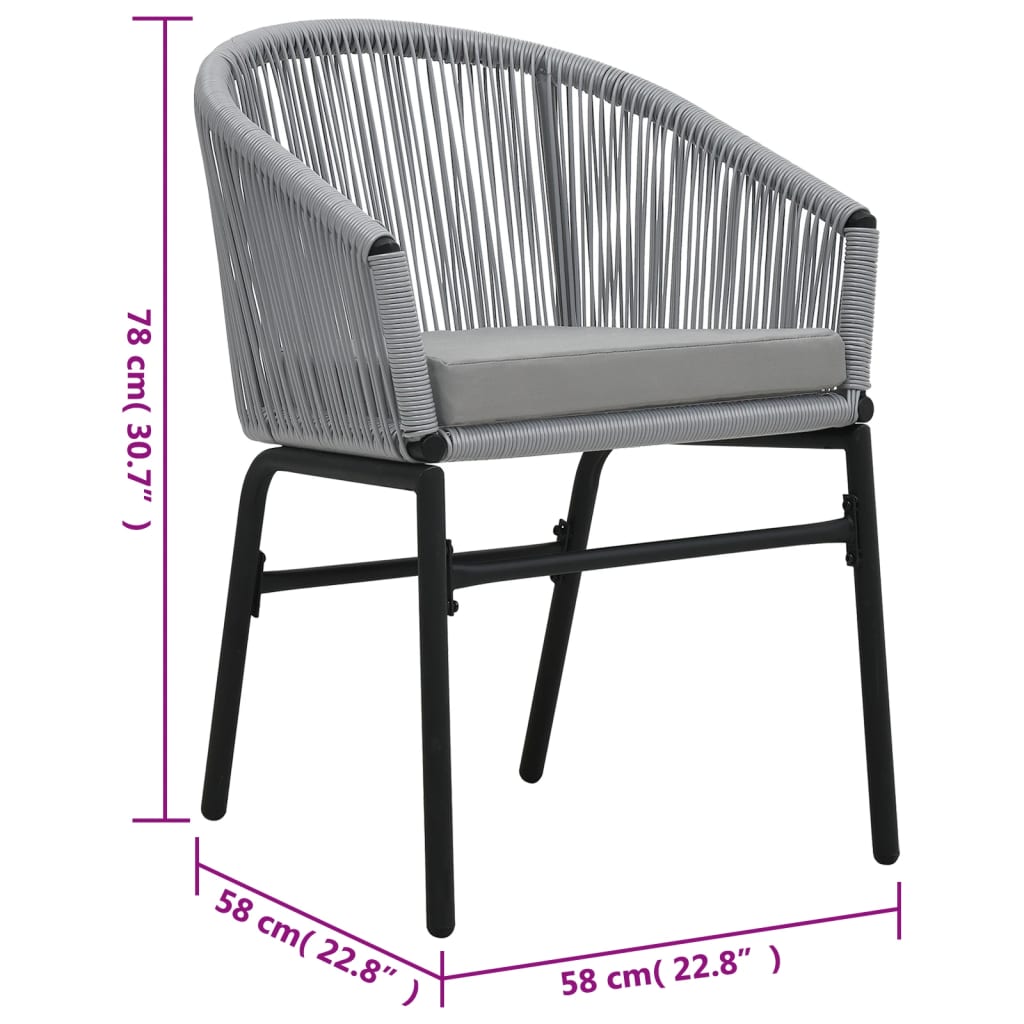 vidaXL Chaises de jardin lot de 2 Anthracite Rotin PE