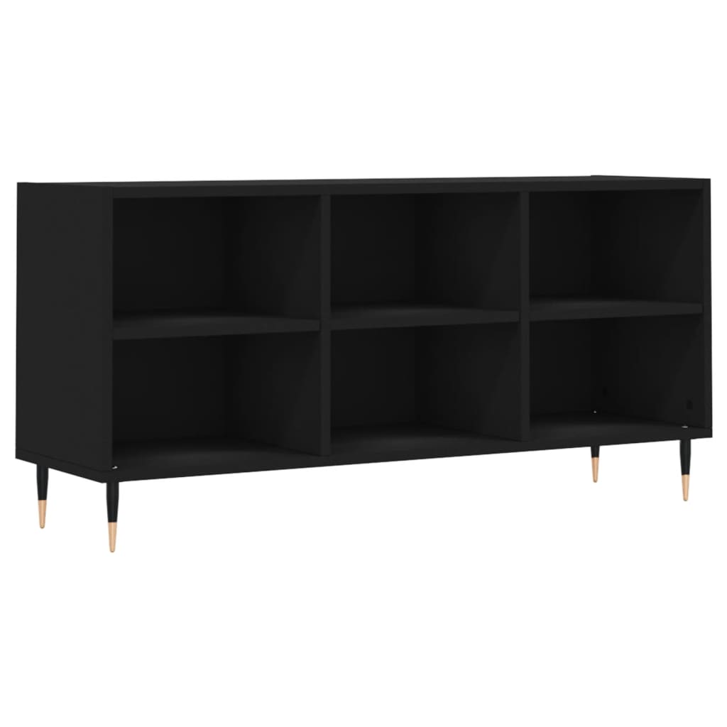 vidaXL Meuble TV noir 103,5x30x50 cm bois d'ingénierie