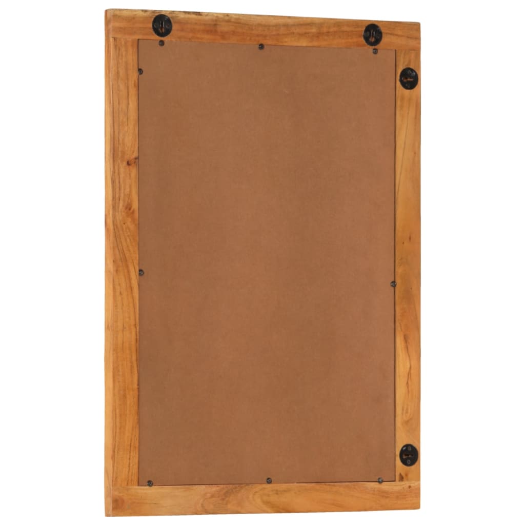 vidaXL Miroir salle de bain 50x70x2,5 cm bois massif d'acacia et verre