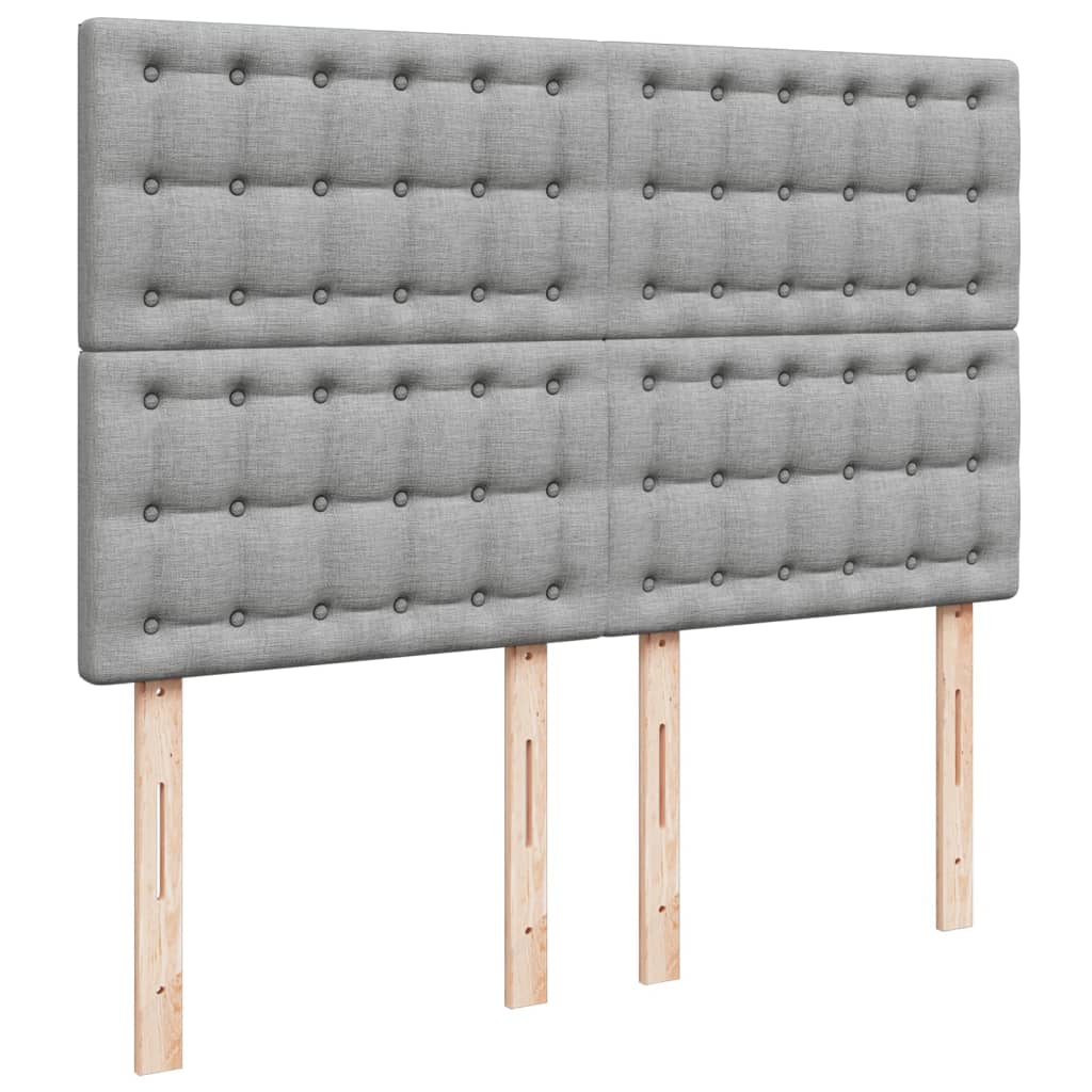 vidaXL Sommier à lattes de lit avec matelas Gris clair 140x200cm Tissu