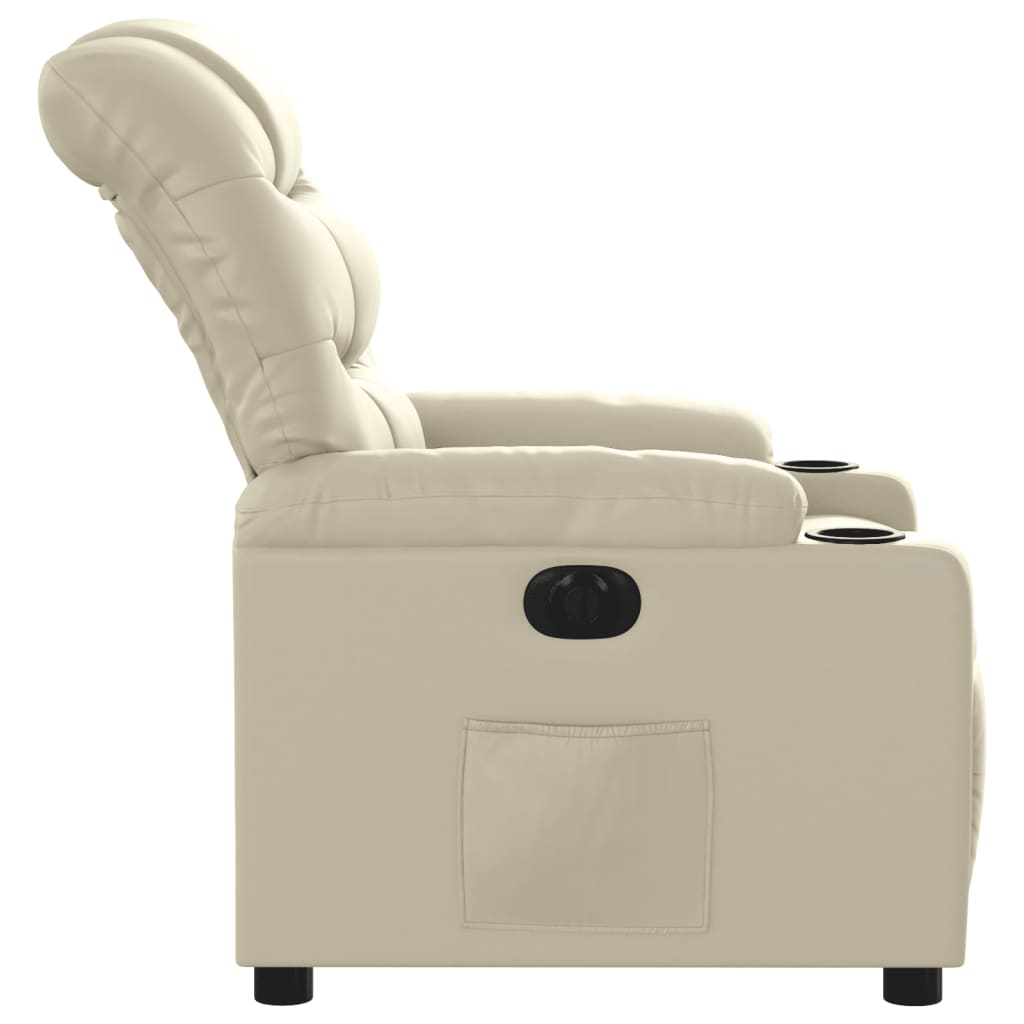 vidaXL Fauteuil inclinable électrique Crème Similicuir