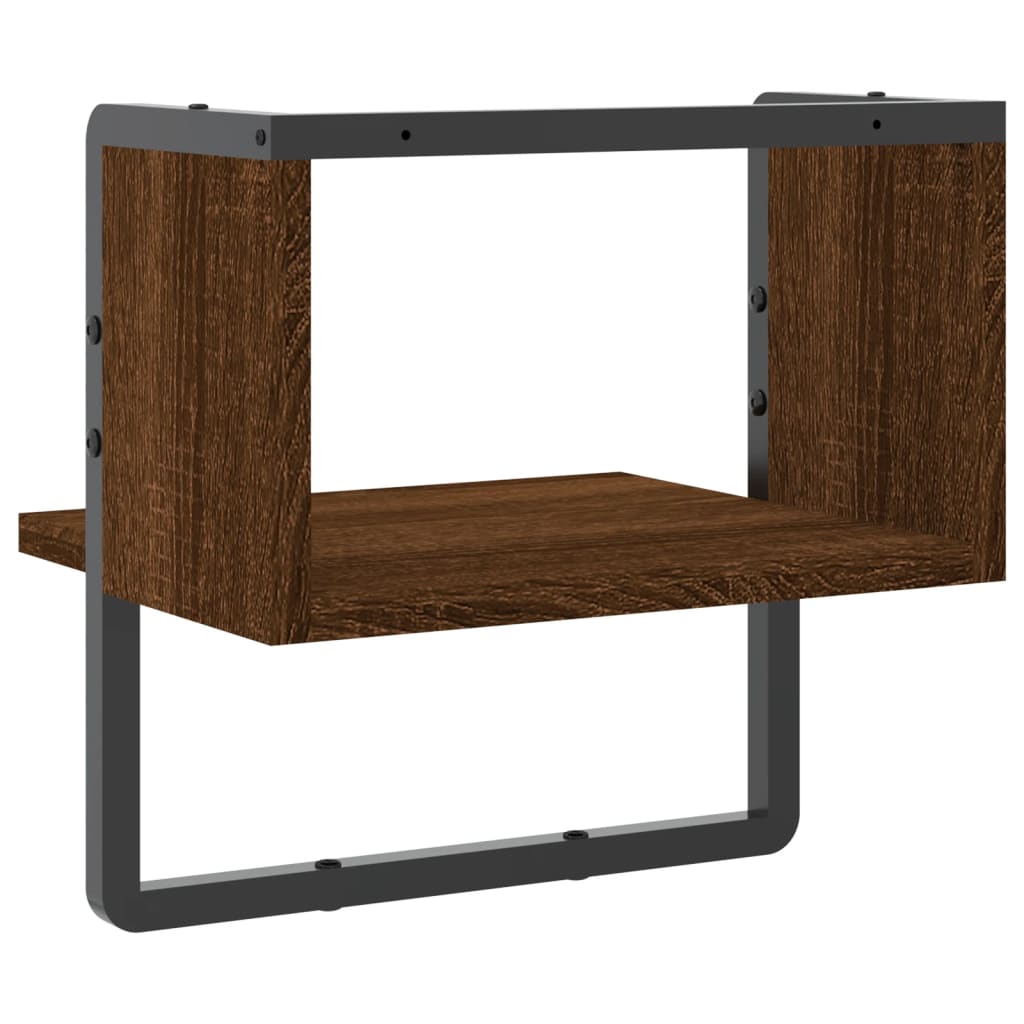 vidaXL Étagère murale avec barre chêne marron 30x25x30 cm