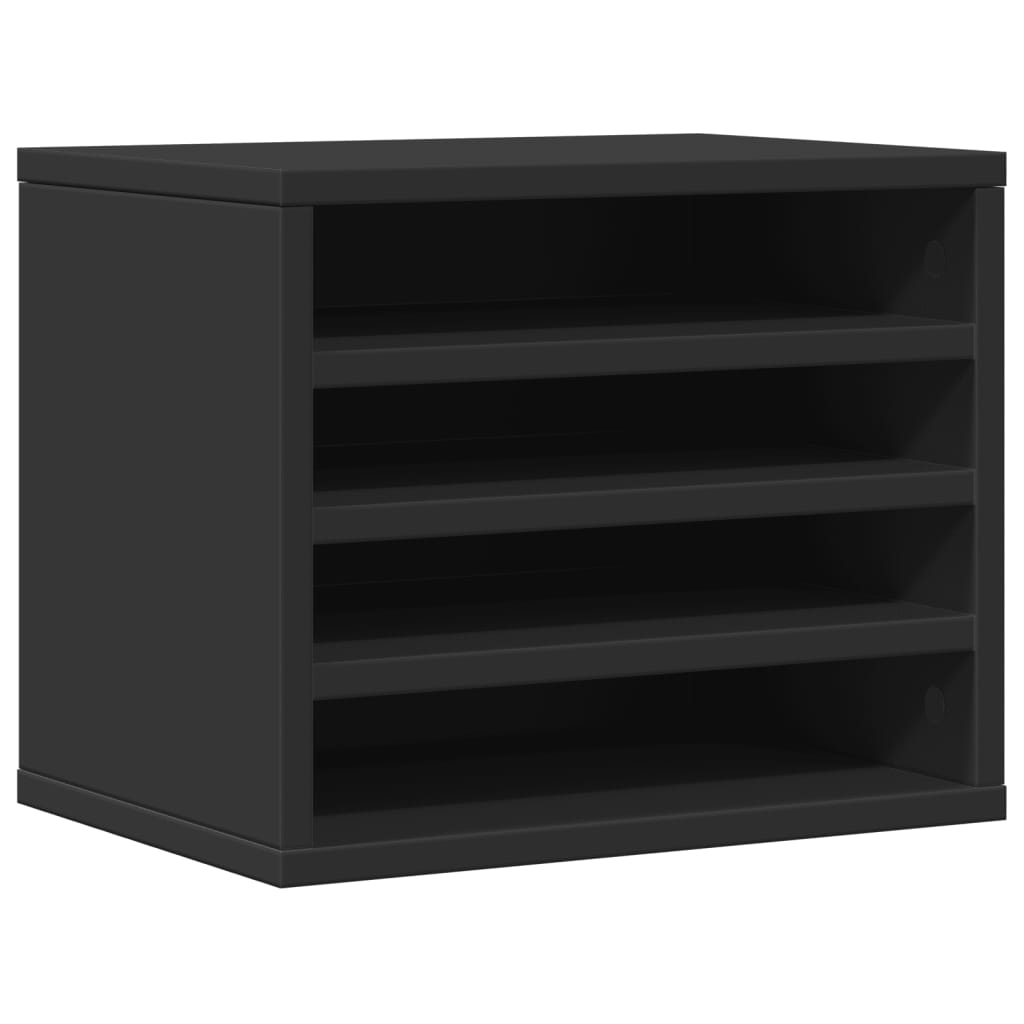 vidaXL Organisateur de bureau noir 36x26x29,5 cm bois d'ingénierie