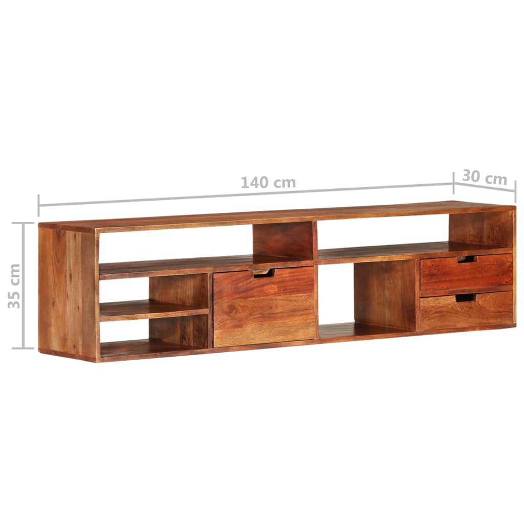 vidaXL Meuble TV 140x30x35 cm Bois d'acacia massif