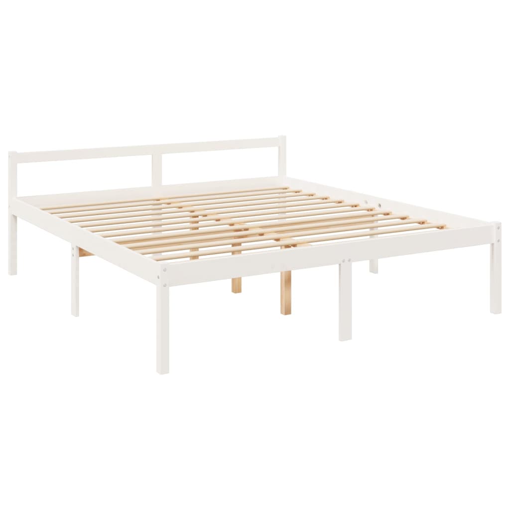 vidaXL Lit pour personne âgée blanc 200x200 cm bois de pin massif