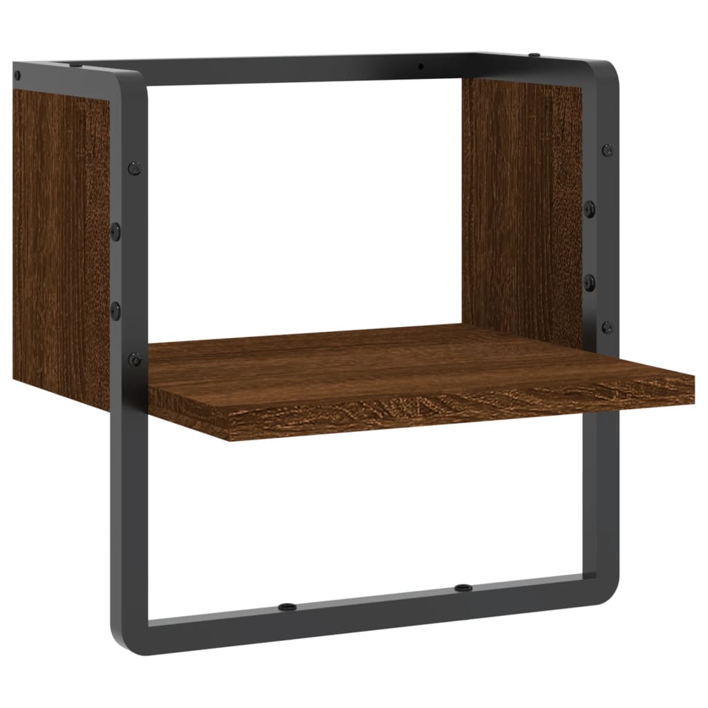 vidaXL Étagère murale avec barre chêne marron 30x25x30 cm