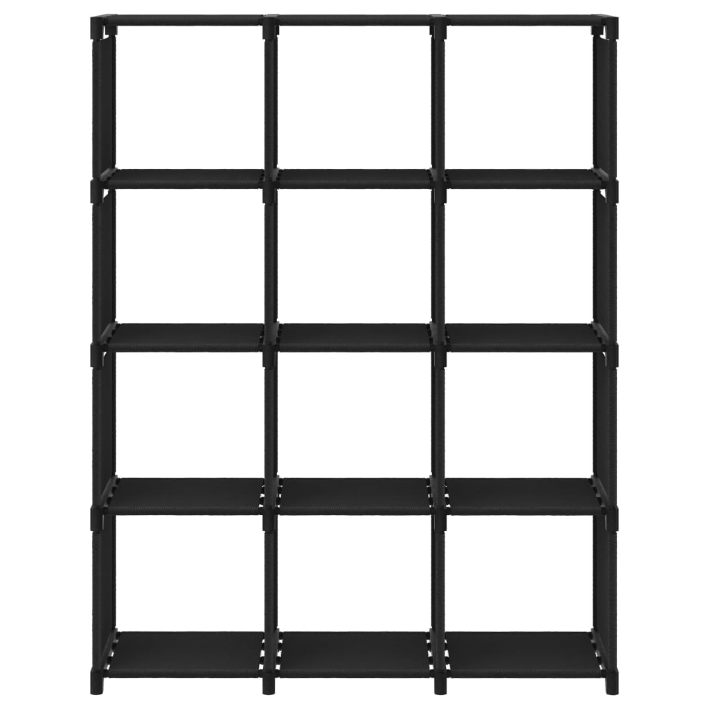 vidaXL Étagère d'affichage 12 cubes Noir 103x30x141 cm Tissu