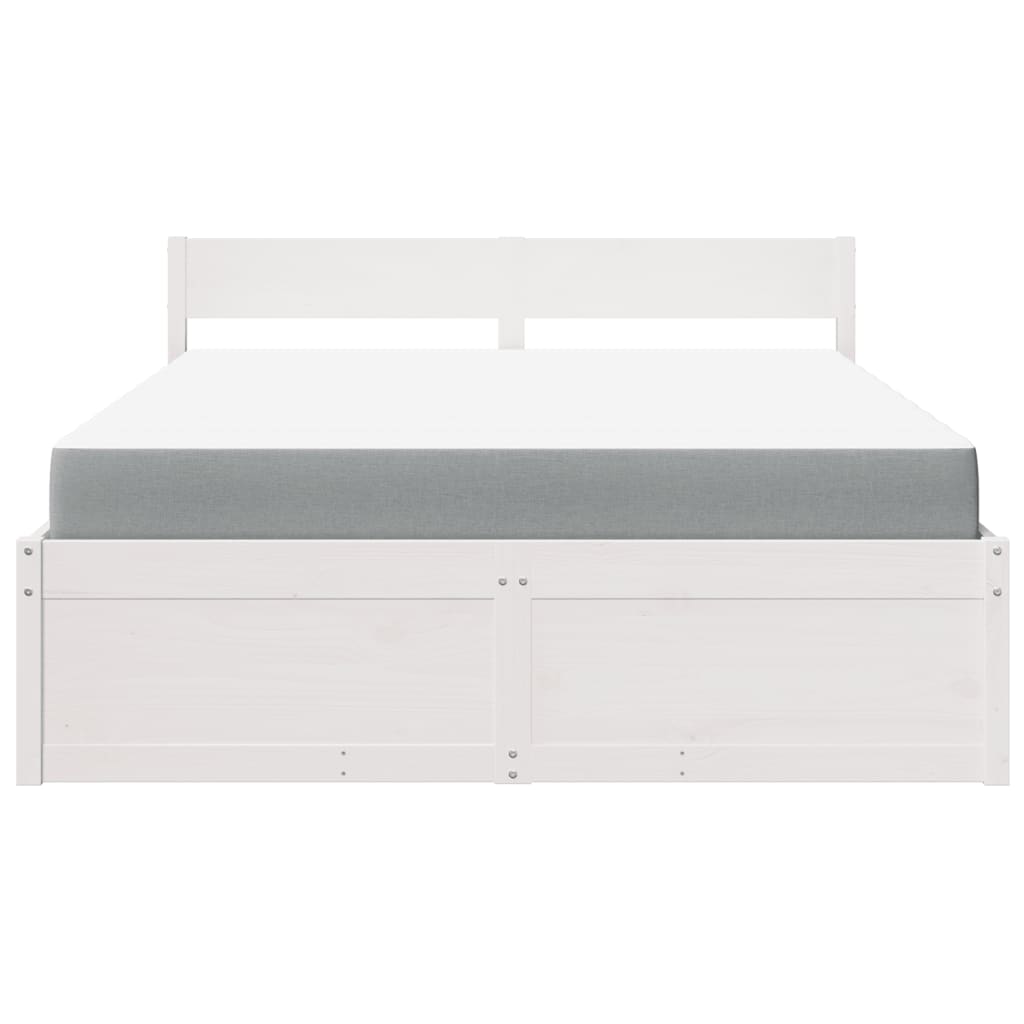 vidaXL Lit avec tiroirs et matelas blanc 160x200 cm bois massif de pin