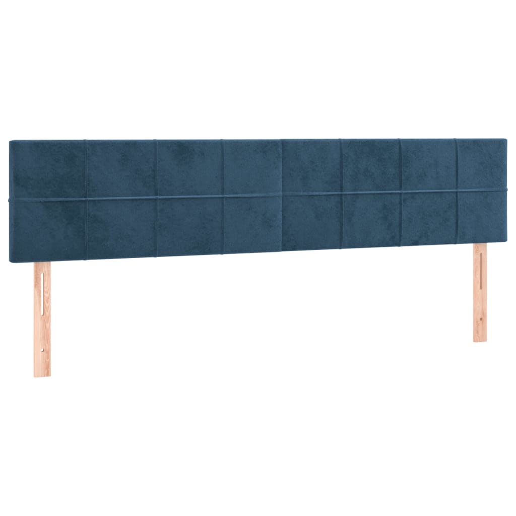 vidaXL Tête de lit à LED Bleu foncé 200x5x78/88 cm Velours