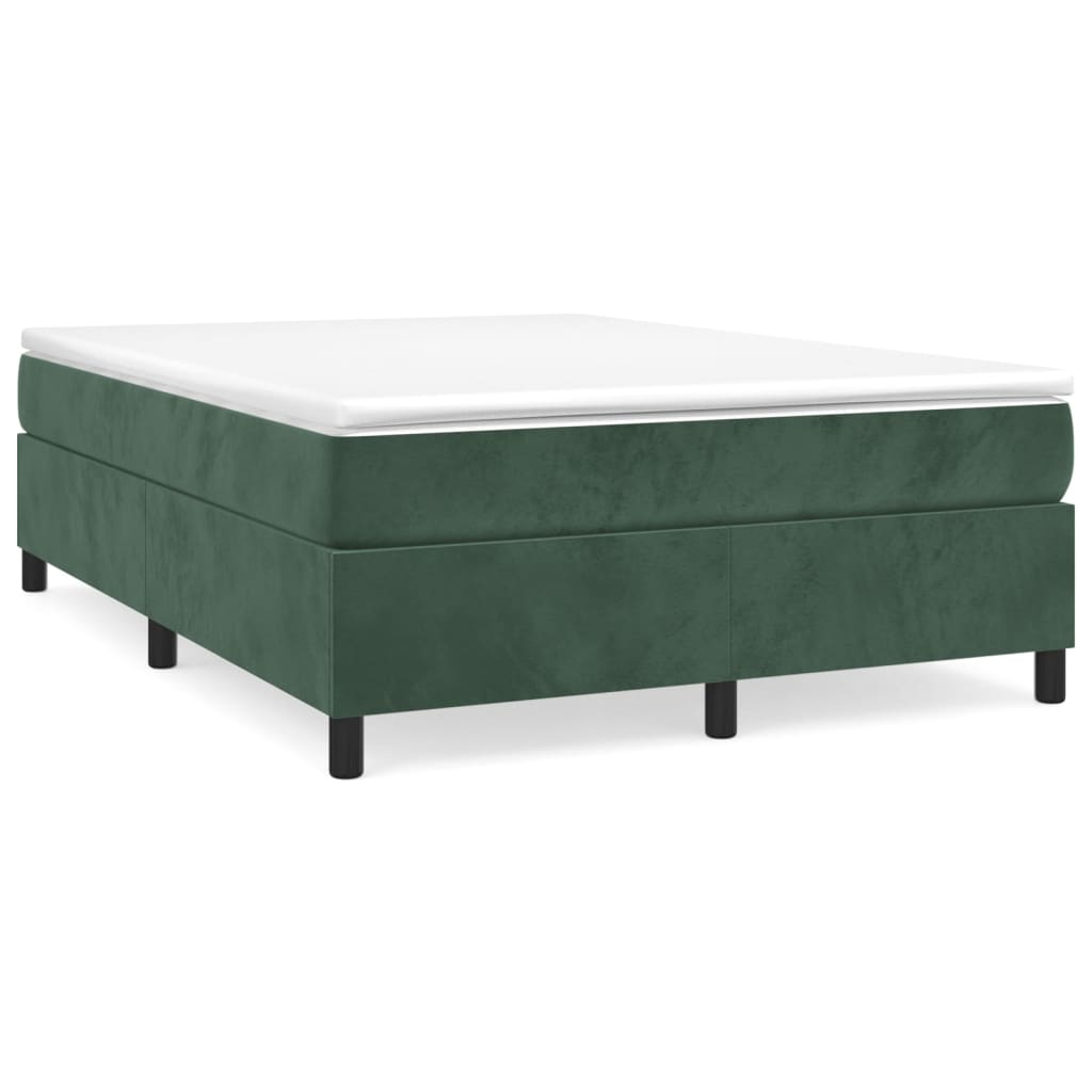 vidaXL Cadre de lit Vert foncé 140x190 cm Velours