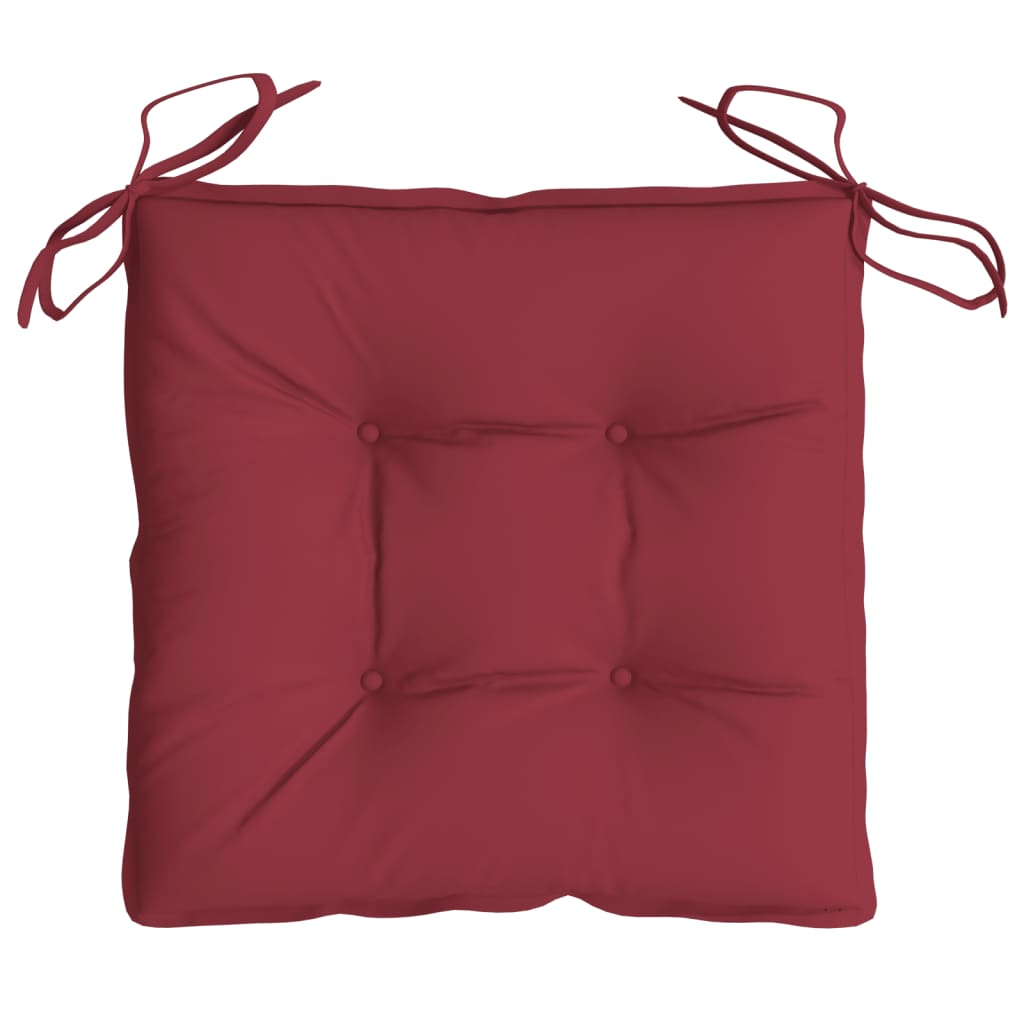 vidaXL Coussins de chaise lot de 4 rouge bordeaux 40x40x7 cm