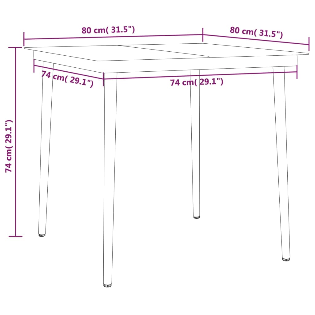 vidaXL Ensemble à manger de jardin 5 pcs Anthracite