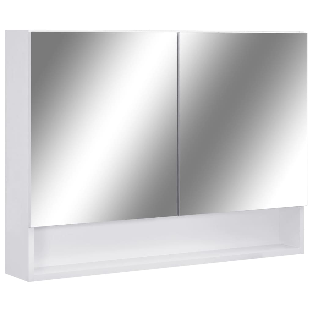 vidaXL Armoire à miroir de salle de bain LED Blanc 80x15x60 cm MDF