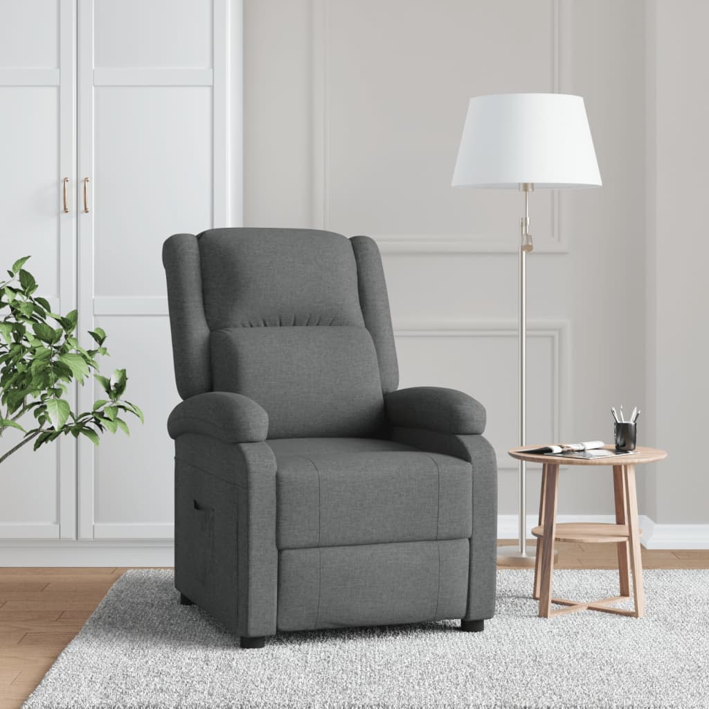 vidaXL Fauteuil inclinable Gris foncé Tissu