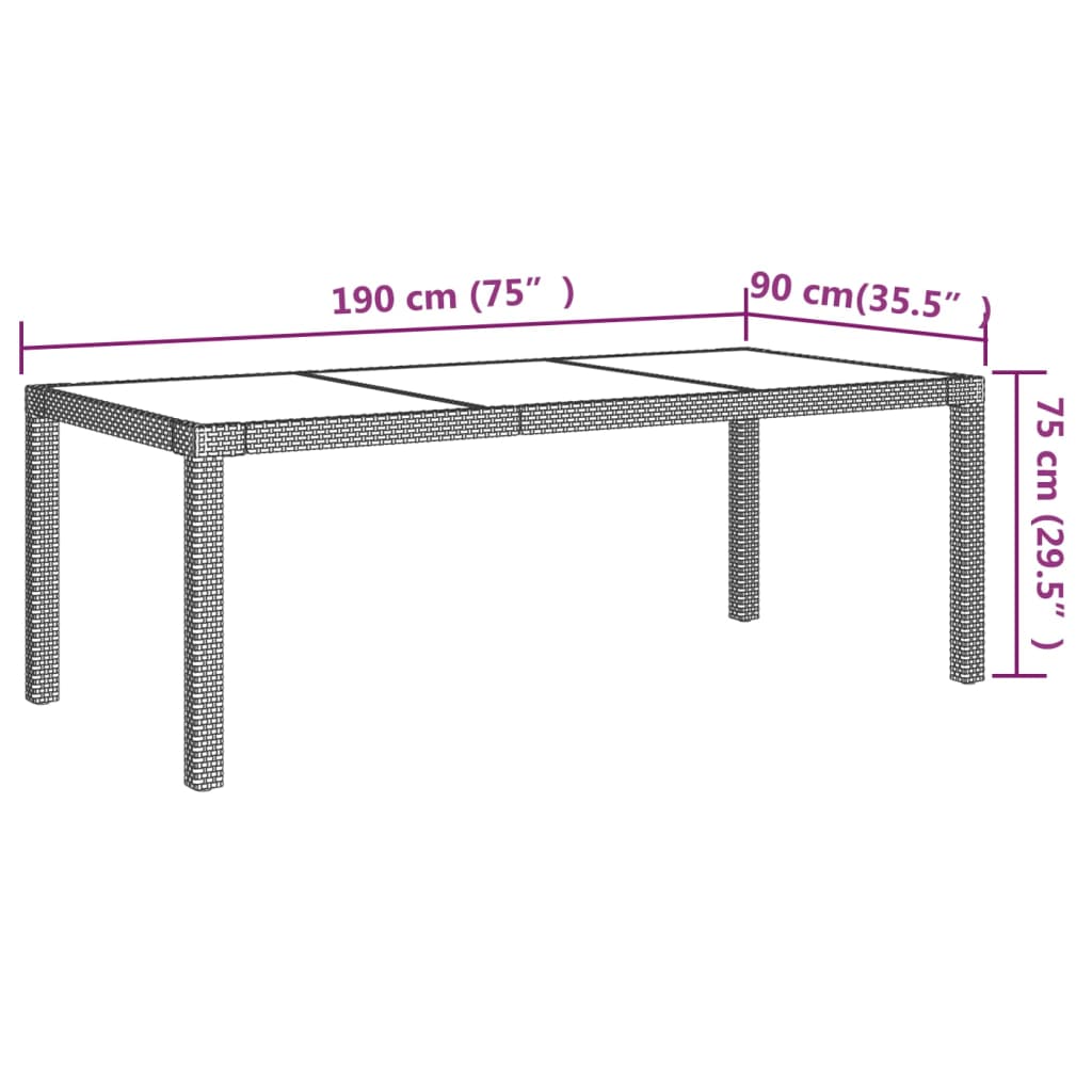 vidaXL Ensemble à manger d'extérieur 9pcs coussins résine tressée noir