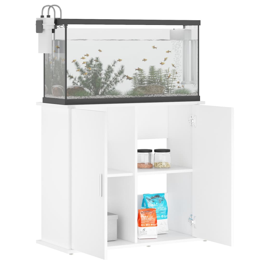 vidaXL Support pour aquarium blanc 81x36x73 cm bois d'ingénierie