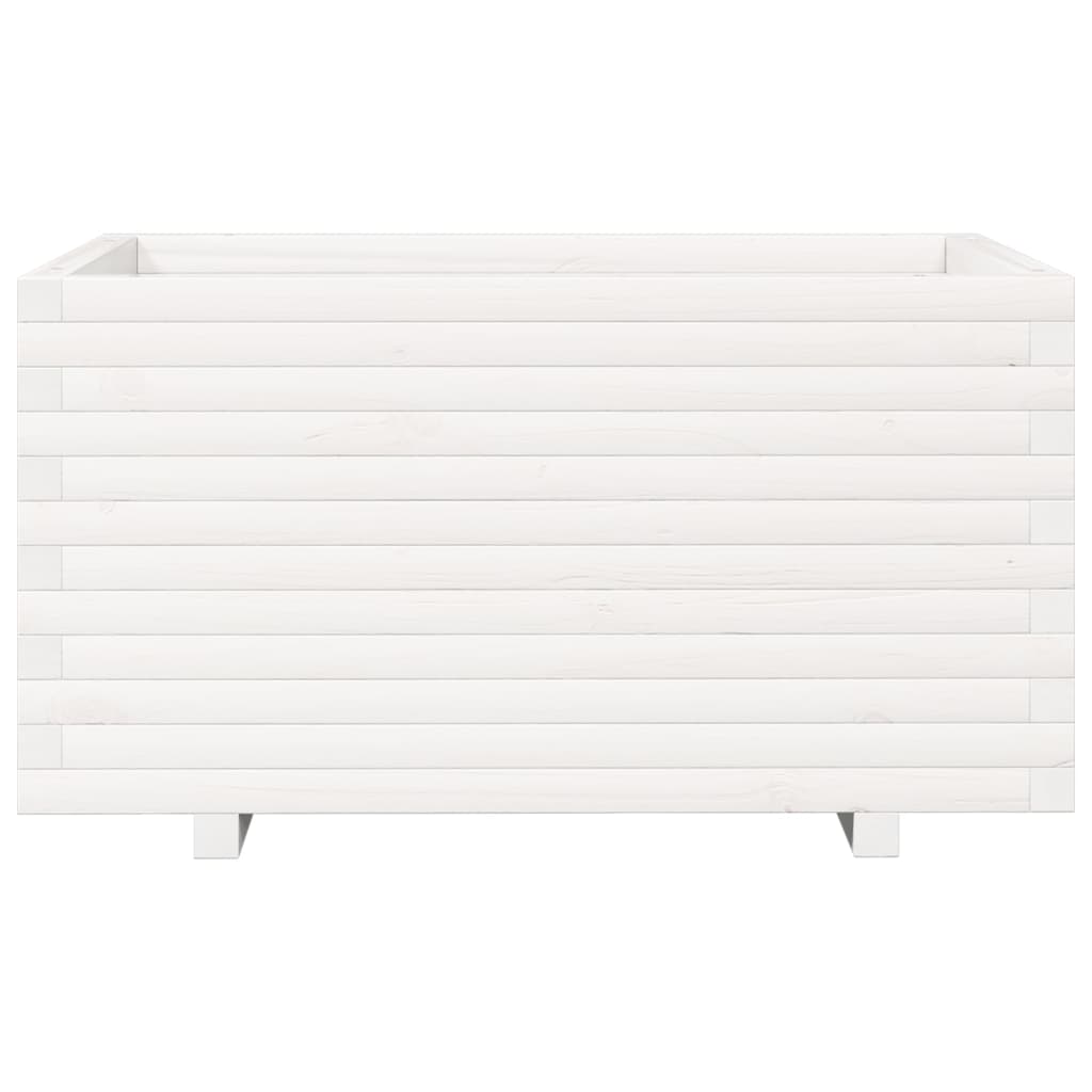 vidaXL Jardinière blanc 90x60x49,5 cm bois de pin massif