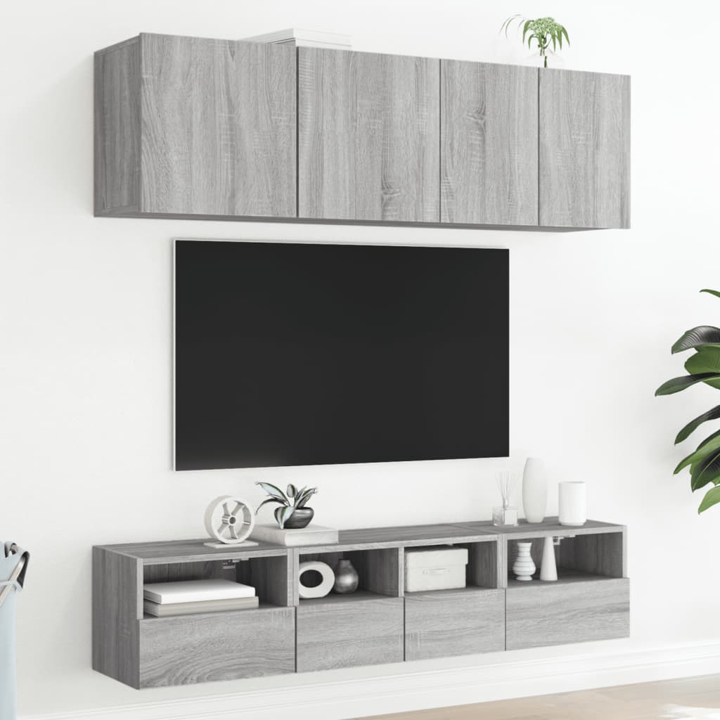 vidaXL Meubles TV muraux 2pcs sonoma gris 40x30x30cm bois d'ingénierie