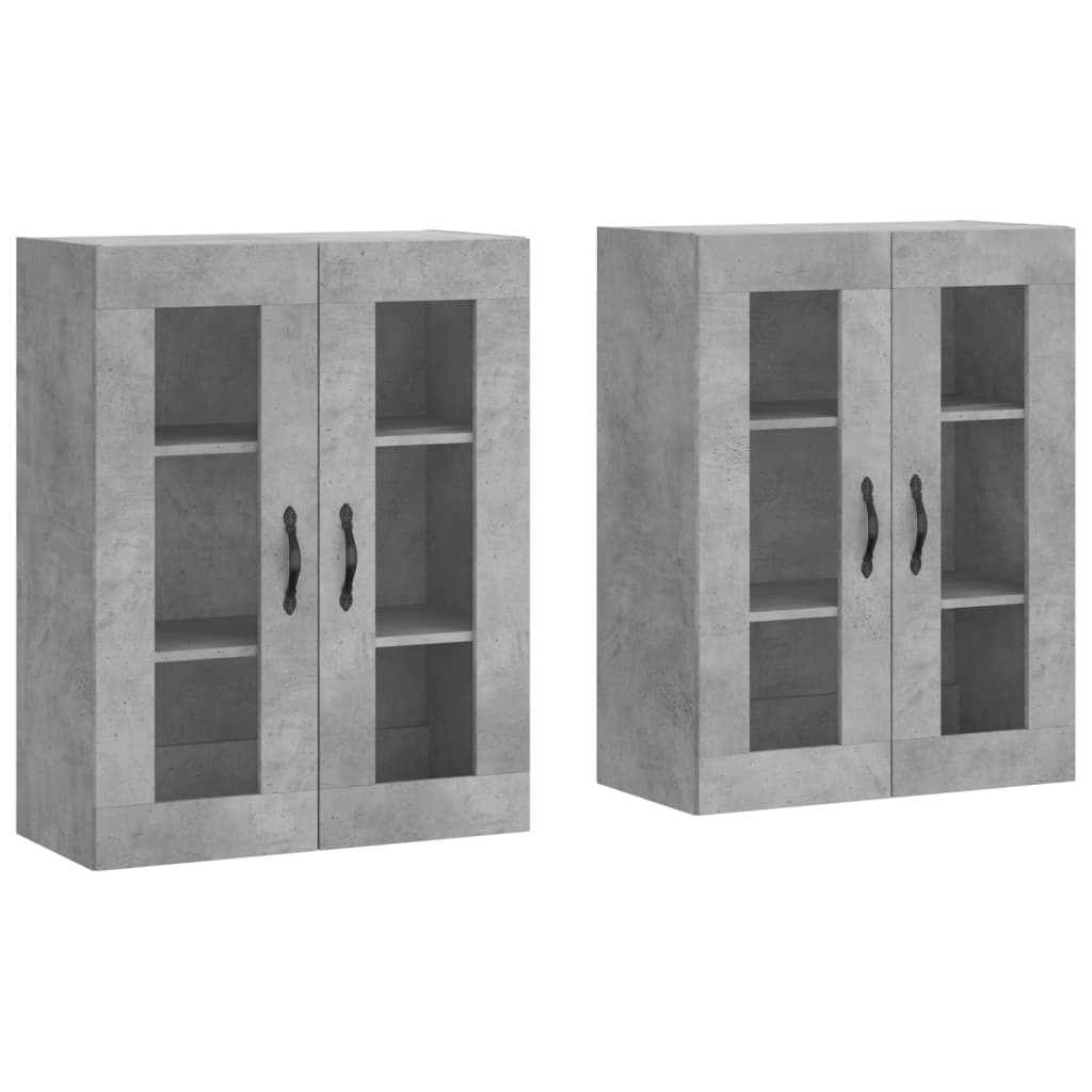 vidaXL Armoires murales 2 pcs gris béton bois d'ingénierie