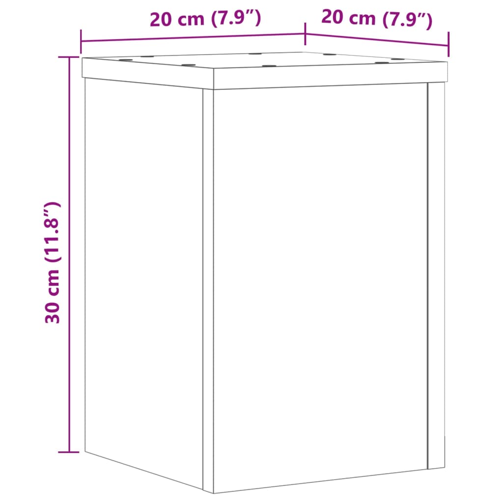 vidaXL Supports pour plantes 2 pcs noir 20x20x30 cm bois d'ingénierie