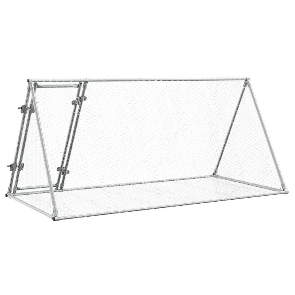 vidaXL Cage à lapin argenté 200x105x91 cm acier galvanisé