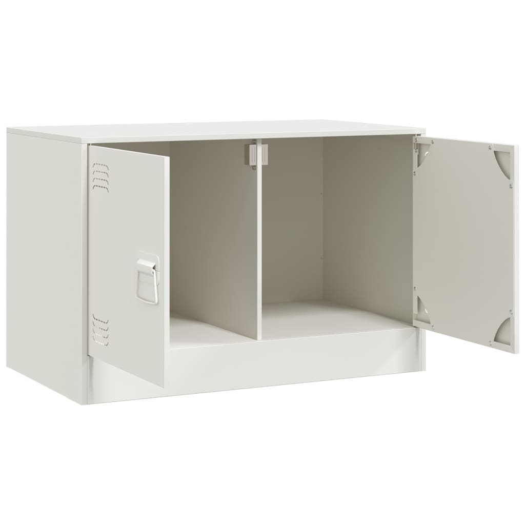 vidaXL Meuble TV blanc 67x39x44 cm acier