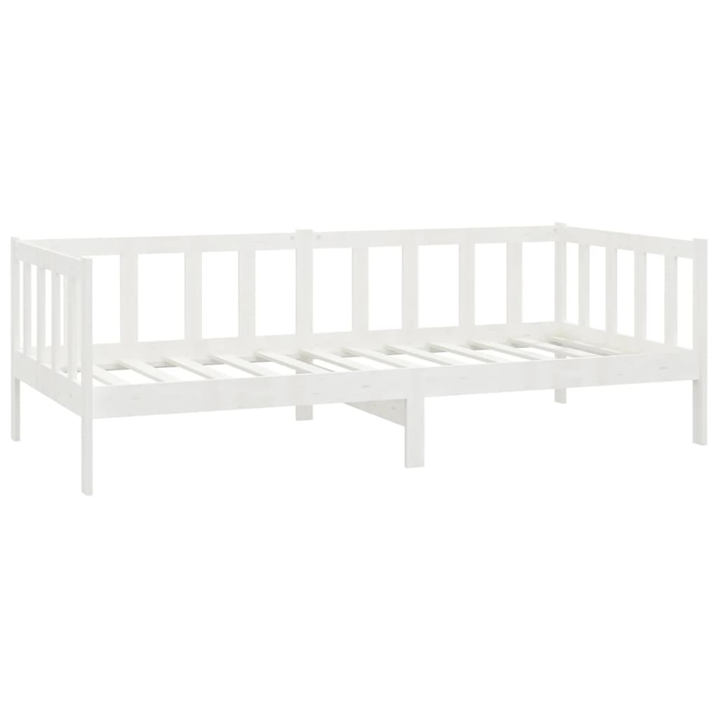 vidaXL Lit de jour sans matelas blanc bois de pin massif 90x200 cm