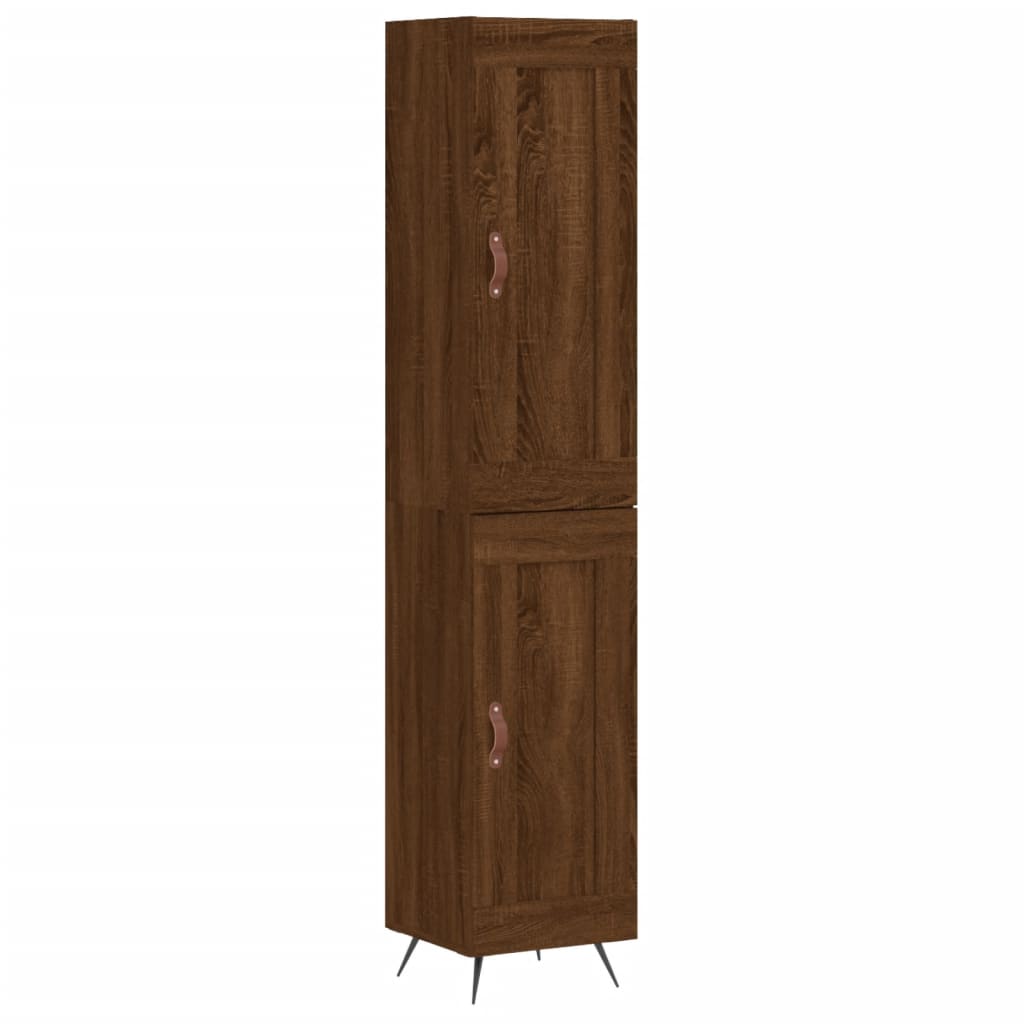 vidaXL Buffet haut Chêne marron 34,5x34x180 cm Bois d'ingénierie