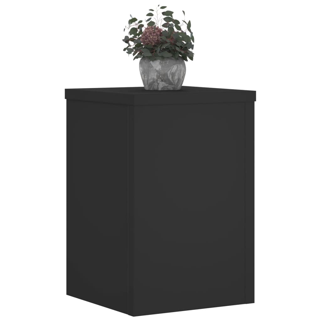 vidaXL Supports pour plantes 2 pcs noir 20x20x30 cm bois d'ingénierie