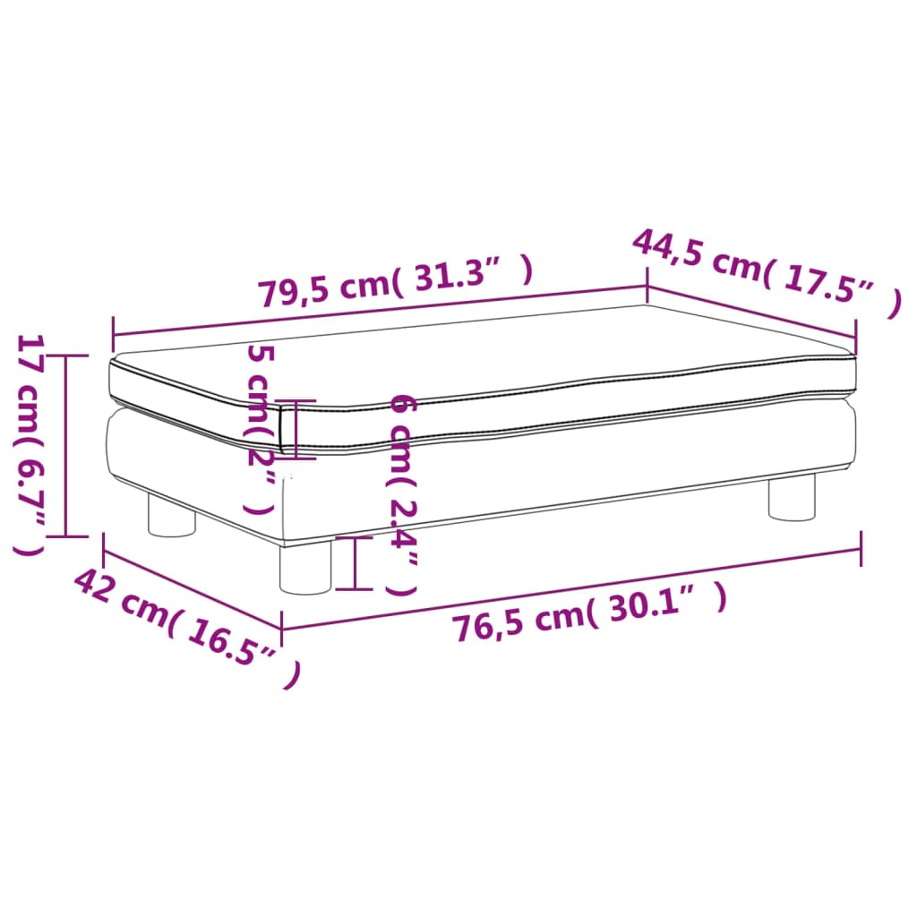 vidaXL Canapé avec repose-pied pour enfants rose 100x50x30 cm velours