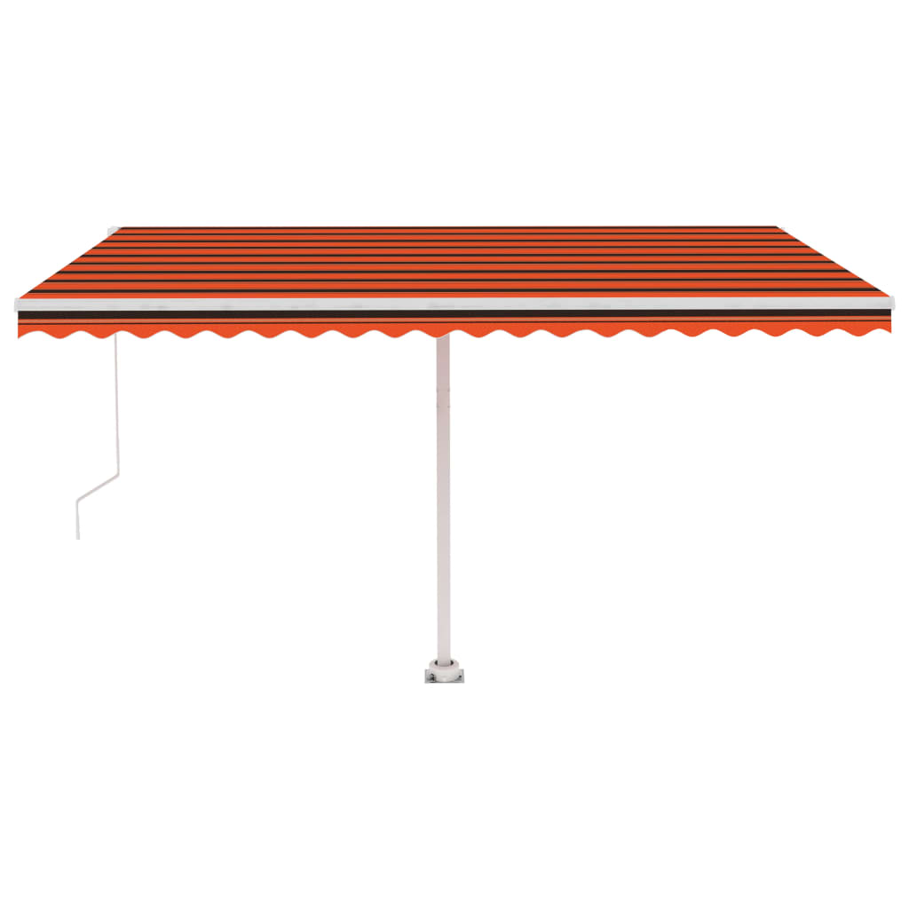 vidaXL Auvent manuel rétractable sur pied 450x350 cm Orange et marron