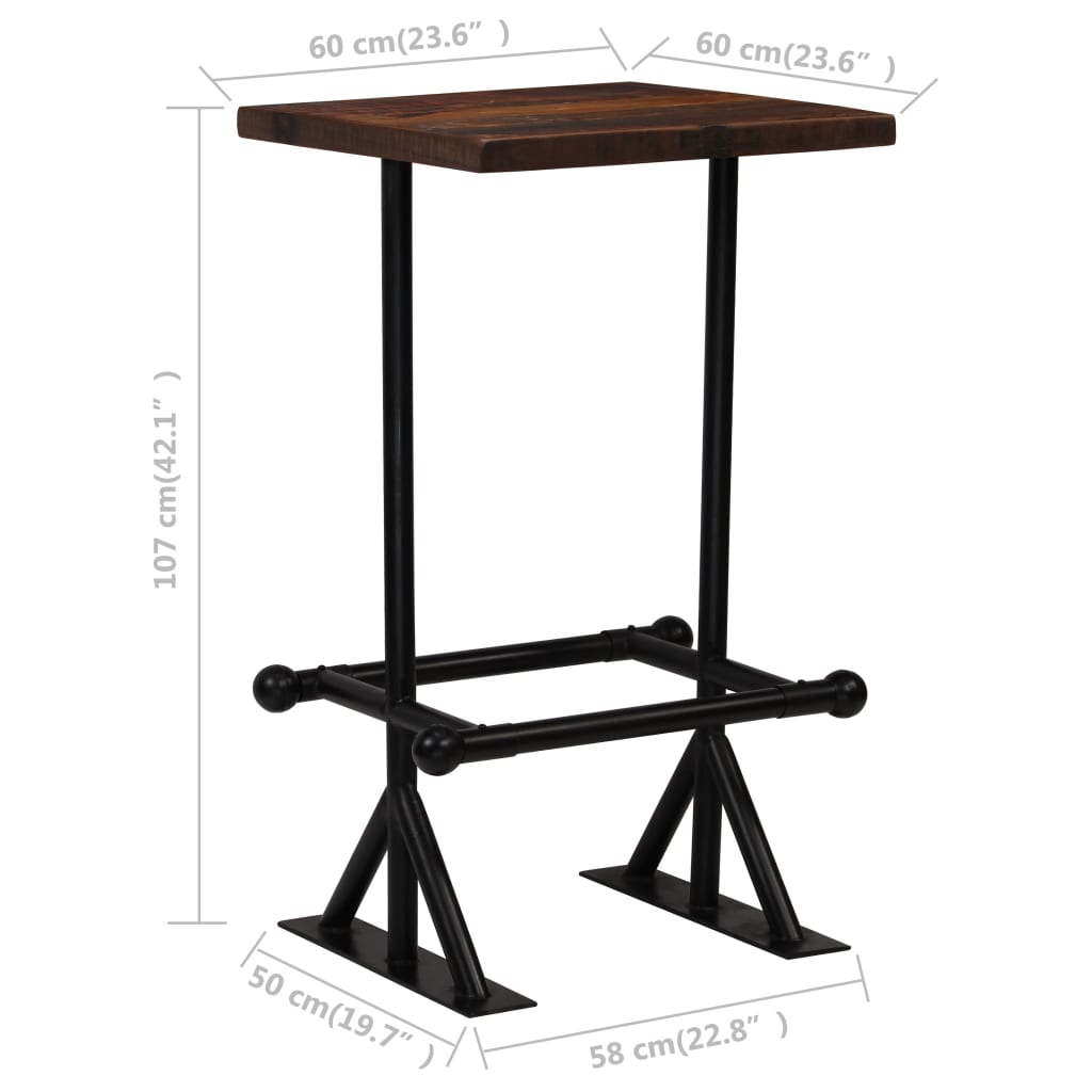 vidaXL Mobilier de bar 3 pcs Bois de récupération massif