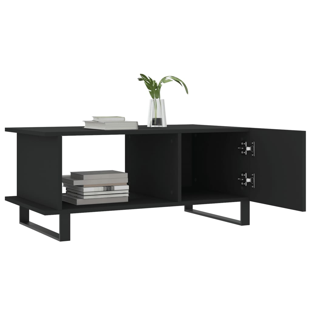 vidaXL Table basse noir 90x50x40 cm bois d'ingénierie